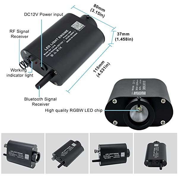 16W RGBW LED Fiber Optic Light Engine for Starlight Headiner Kits with Bluetooth APP & RF Control