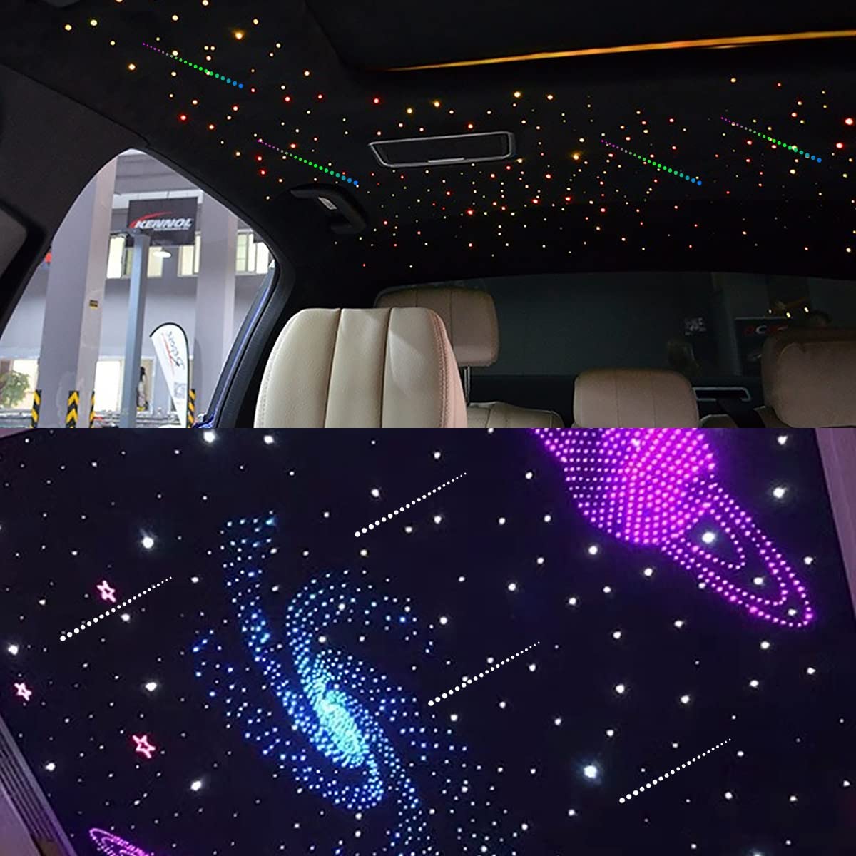 2*16W Small Dual Color Rolls Royce Starlight Headliner Lights for Car Truck's Roof Ceilings with RGB Meteor | STARLightinCar.com