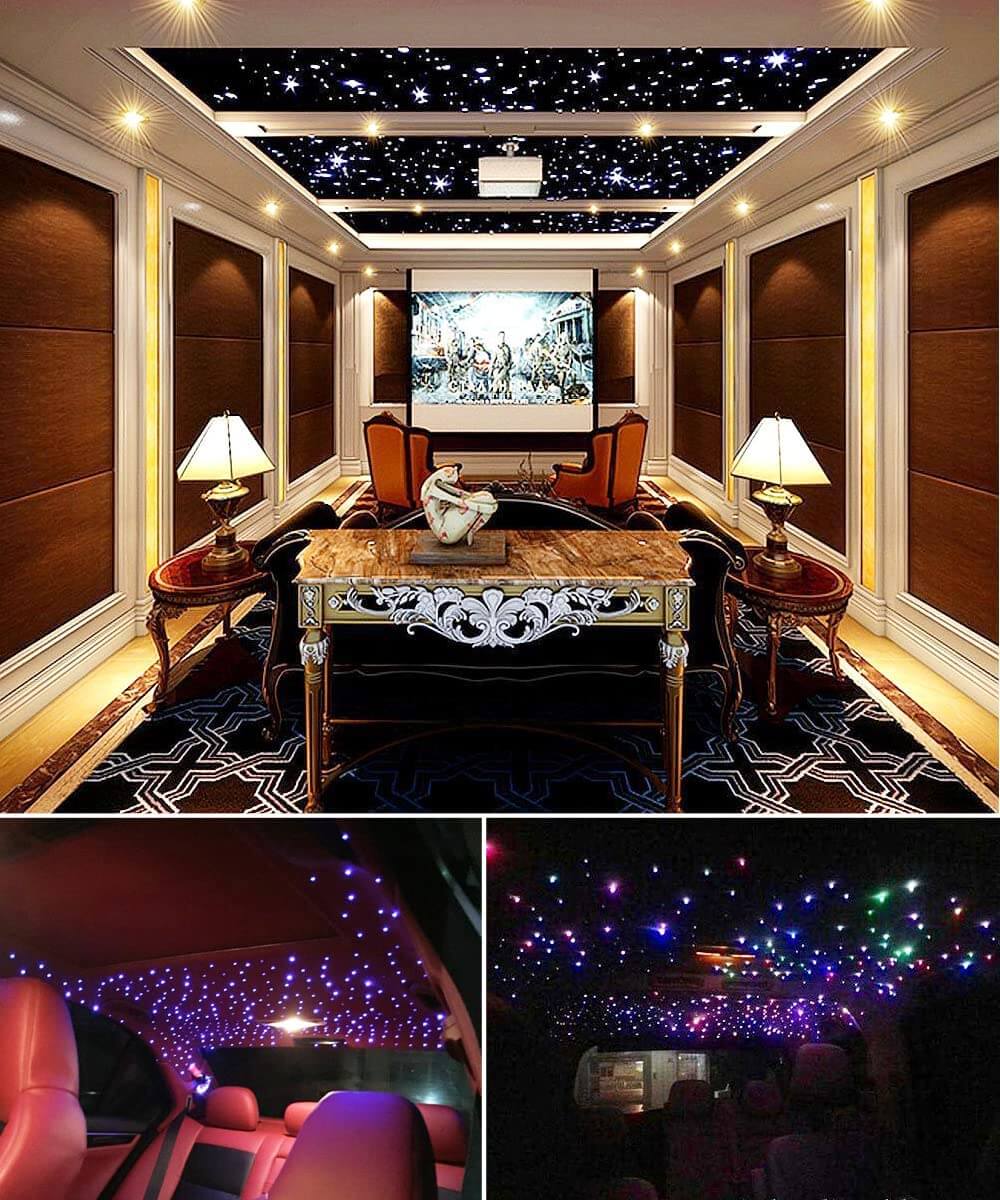 2x8W Twinkle RGBW Starry Night Headliner Kit for Car Truck with Bluetooth/Remote Control & Sound Activated | STARLightinCar.com