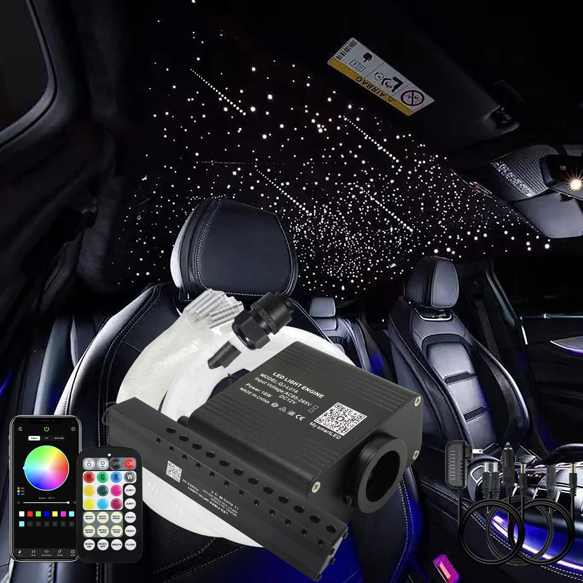 16W Smart Twinkle RGBW Rolls Royce Star Ceiling Lights for Car Truck's Headliner with METEOR | STARLightinCar.com