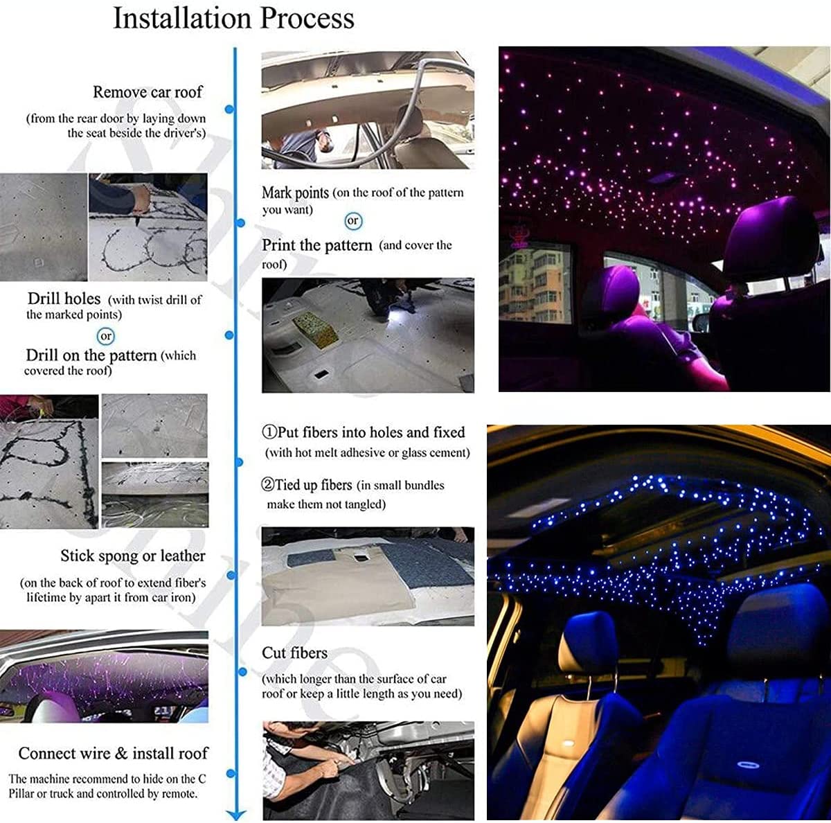 Installation Process for 6W RGB Color Changing Star Light in Car Truck & Home Theater | STARLightinCar.com