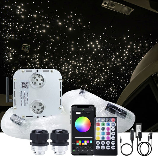 2x16W Bluetooth Starry Sky Headliner Lights for Car Truck & Home Theaters with PMMA Fiber Optic | STARLightinCar.com