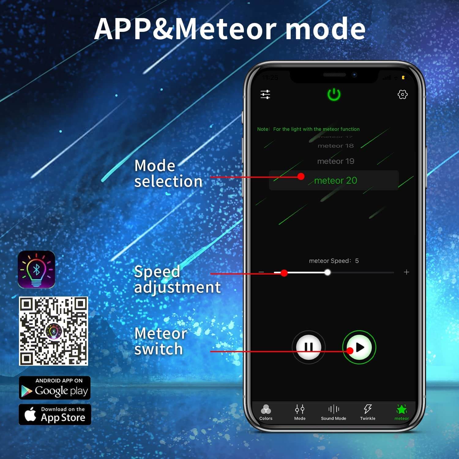 Bluetooth APP for 9W White Rolls Royce Starlight Headliner Kit with Shooting Star | STARLightinCar.com