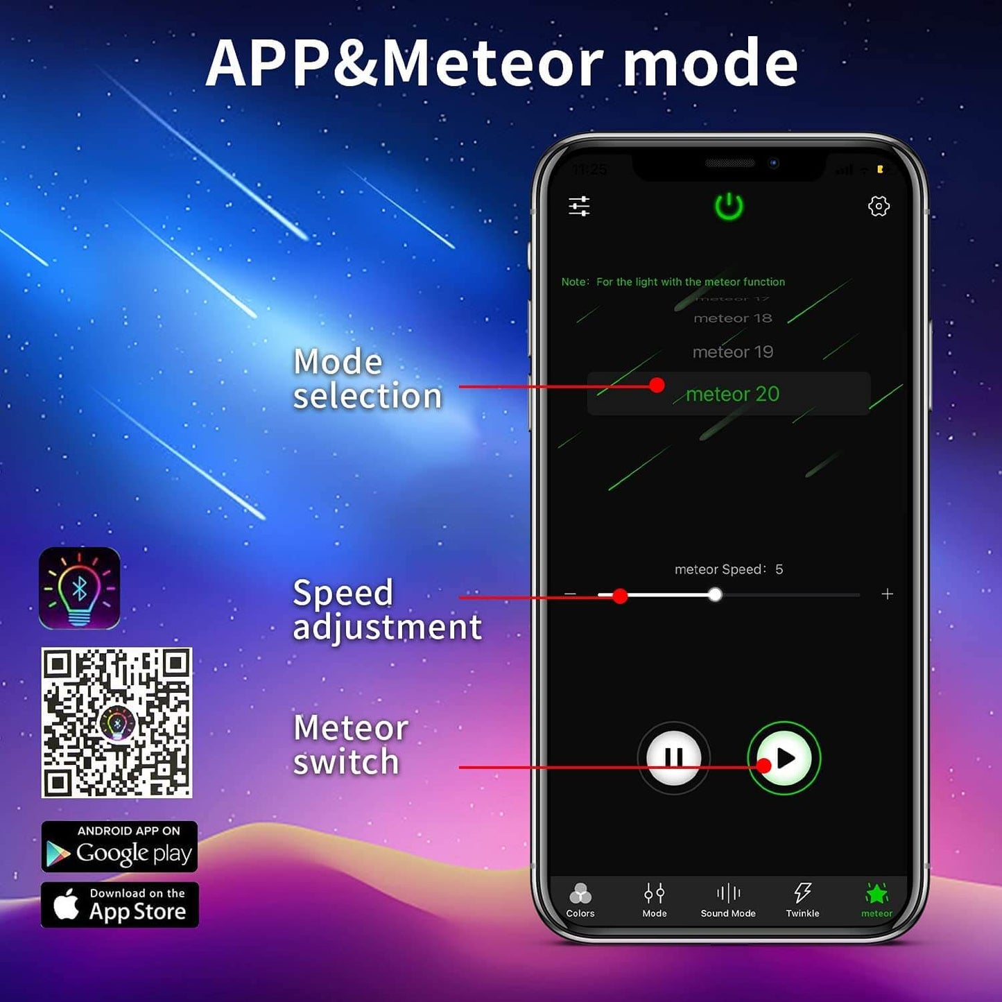 Bluetooth APP for 3W White LED Shooting Star Fiber Optic Kit | STARLightinCar.com