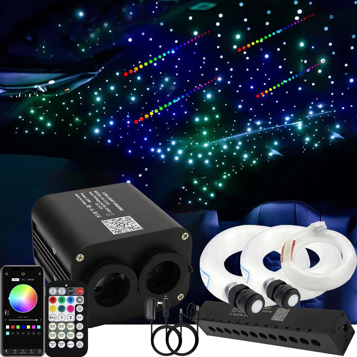 2x10W Dual Color Twinkle Fiber Optic Lights with Shooting Star in Car Truck SUV's Headliner | STARLightinCar.com