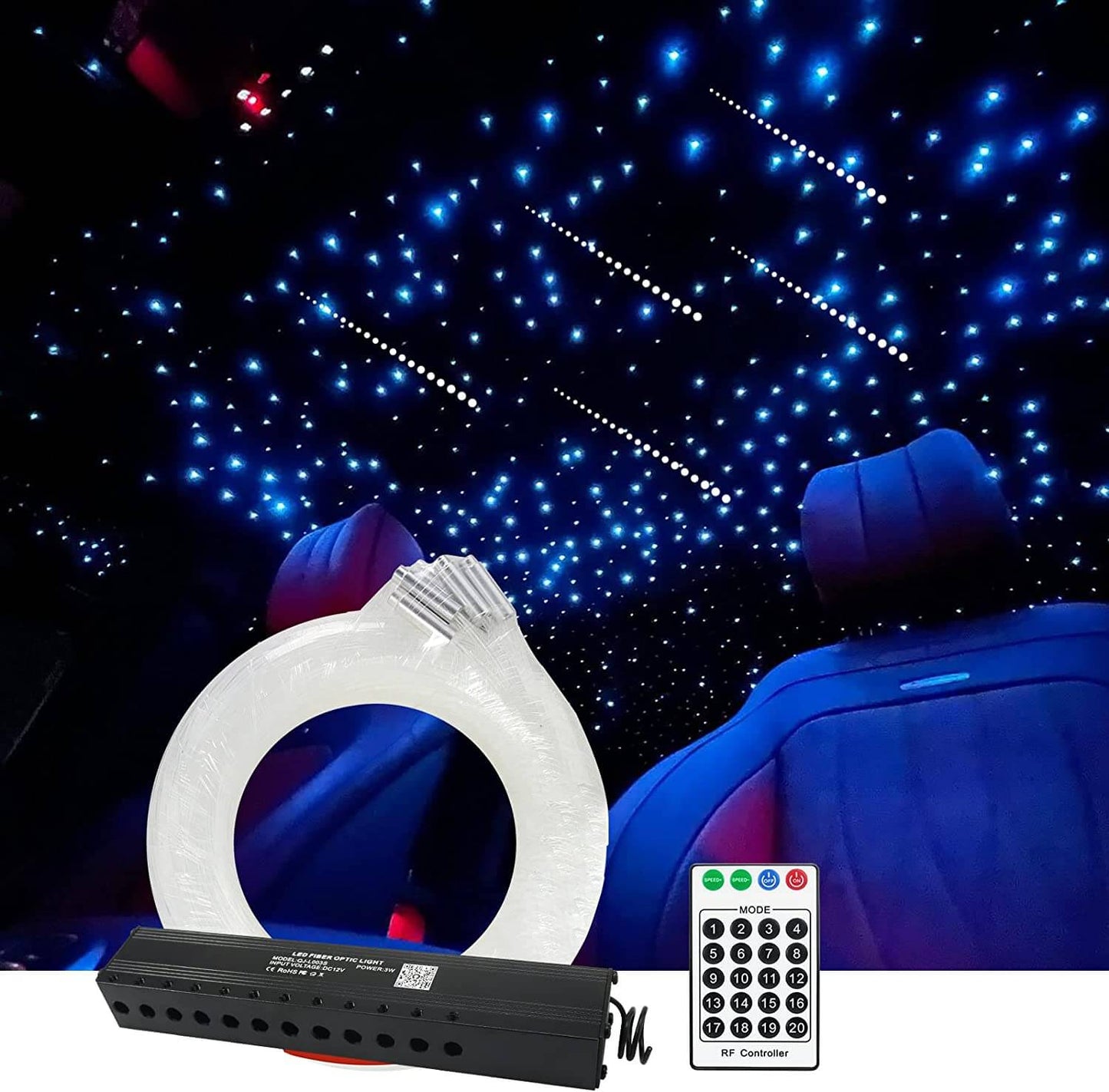 3W White LED Shooting Star Fiber Optic Kit for Car Truck SUV RV's Roof Ceiling | STARLightinCar.com