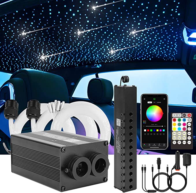 2x6W Dual Head Twinkle RGBW Color Changing Starlight Headliner Kit with Meteor | STARLightinCar.com