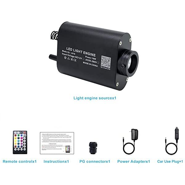 16W RGBW LED Fiber Optic Light Engine for Starlight Headiner Kits with Bluetooth APP & RF Control