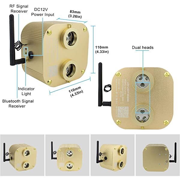 2x10W Twinkle RGBW Fiber Optic LED Illuminator for Star Lights in Car, Truck, SUV or Boats